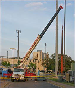 [Scoreboard being dismatled]